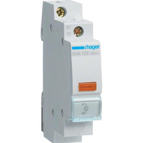 Hager HAG SVN123 LED Leuchtmelder orange 230VAC, Elektronikzubehör + Gehäuse, Orange