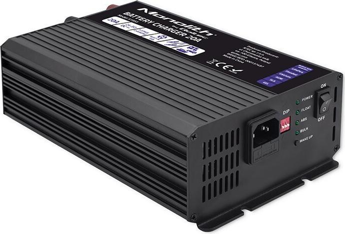 Image du produit Qoltec Chargeur de batterie Smart Monolith pour batteries LiFePO4 AGM GEL SLA | 20A | 24V (24V, 20 A)