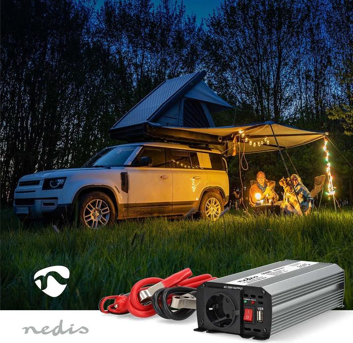 Immagine prodotto Nedis Inverter di potenza a onde sinusoidali modificate - Tensione di ingresso: 12 V DC - Connessione di
