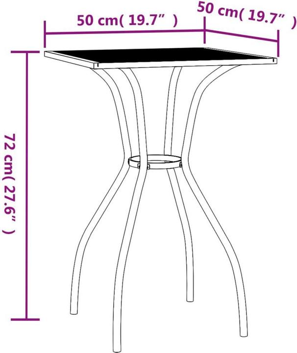 Produktbild vidaXL Gartentisch (50 x 50 x 72 cm)