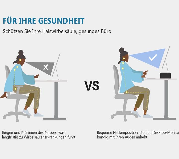 Image du produit Fenge Dual Monitorständer mit Schublade und Handyhalter