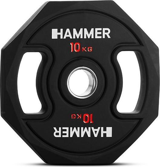 Actual product image Hammer Fitness Octagon Hantelscheibe 50 mm 10 kg (1 x 10 kg)