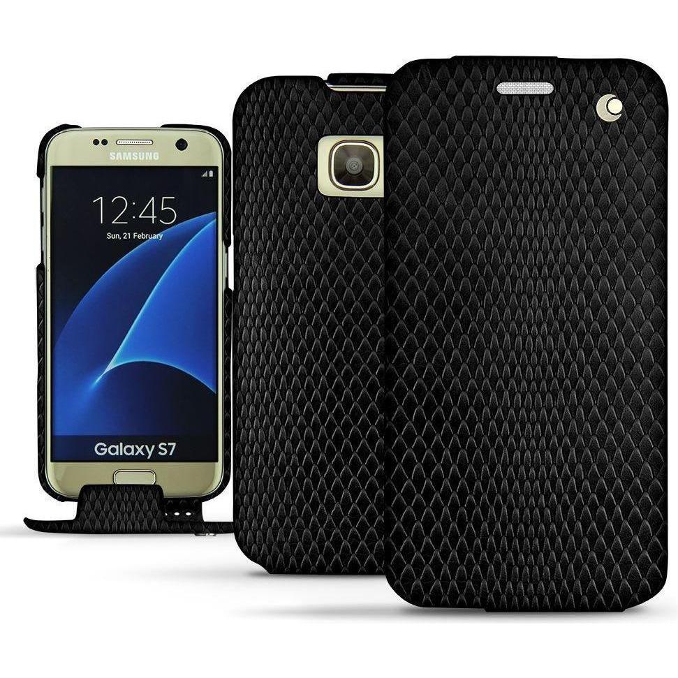 Noreve Lederschutzhülle vertikal (Samsung Galaxy S7), Smartphone Hülle, Schwarz