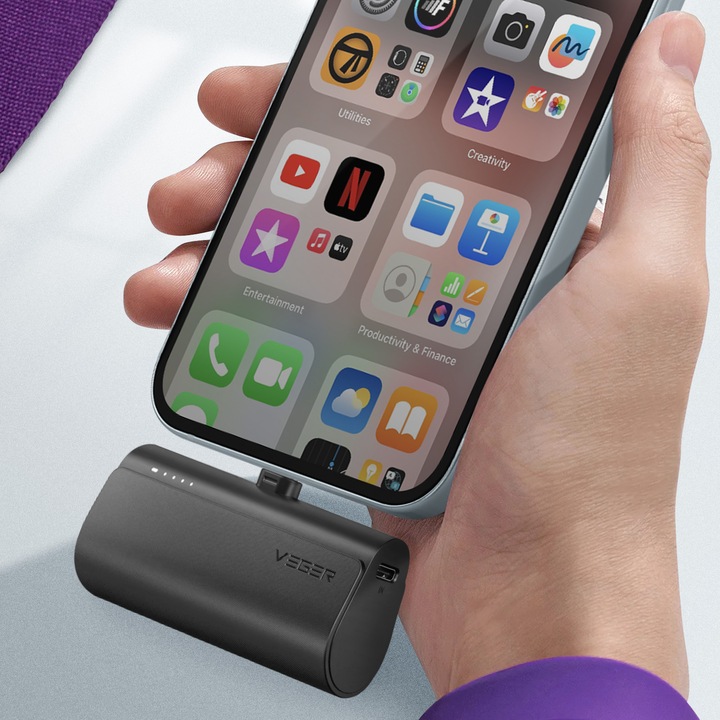 Productafbeelding Veger Plugon Powerbank Lightning - 5'000mAh (5000 mAh, 20 W, 18.50 Wh)