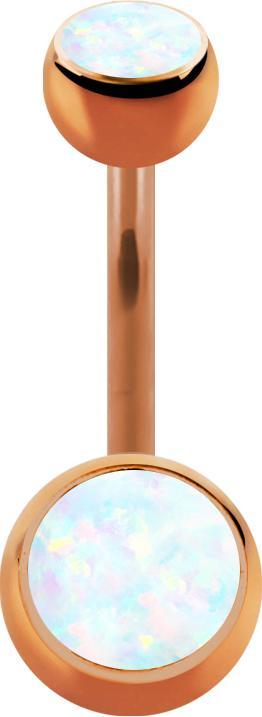 Immagine prodotto Star Piercing Banana in oro rosa con due sfere di opale bianco (senza ottone, Titanio)