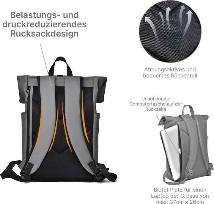 Actual product image Hermex Laptop backpack Roll-top backpack Roll-top backpack Roll-up backpack (15 l)