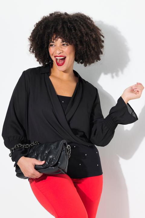 Produktbild Angel of Style Bluse, Wickeloptik, Chiffon, Ärmelvolant (56)