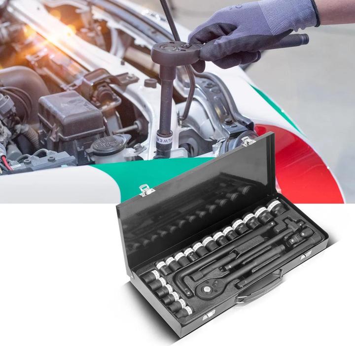 Produktbild Stahlwerk Steckschlüssel-Satz 24-teiliger Knarrenkasten mit 1/2" Umschaltknarre