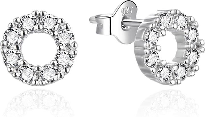 Immagine prodotto Agato - Silver earrings with clear zircons Circle AGT-E178PW (Argento)