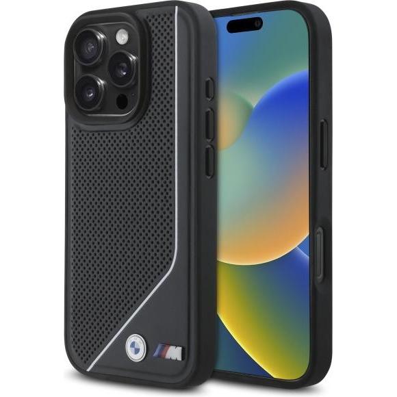 BMW BMHMP16X23PUCPK iPhone 16 Pro Max 6.9" czarny/black hardcase M Perforated Twisted Line MagSafe (Apple iPhone 16 Pro ...