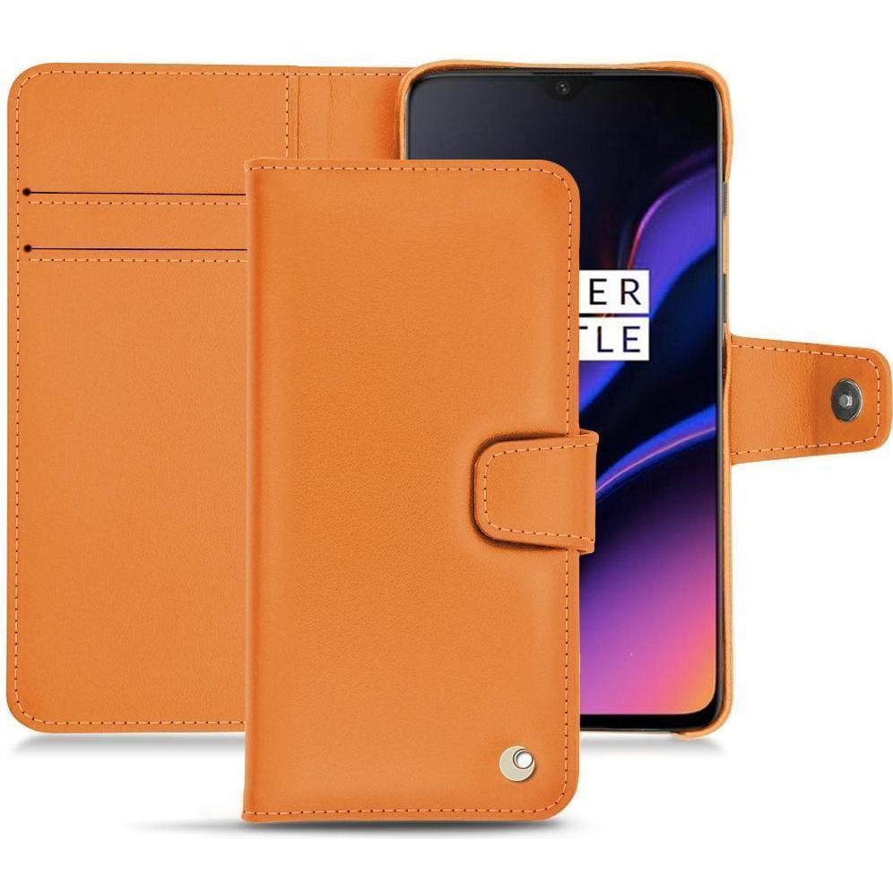 Noreve Lederschutzhülle Wallet (OnePlus 6T), Smartphone Hülle, Orange