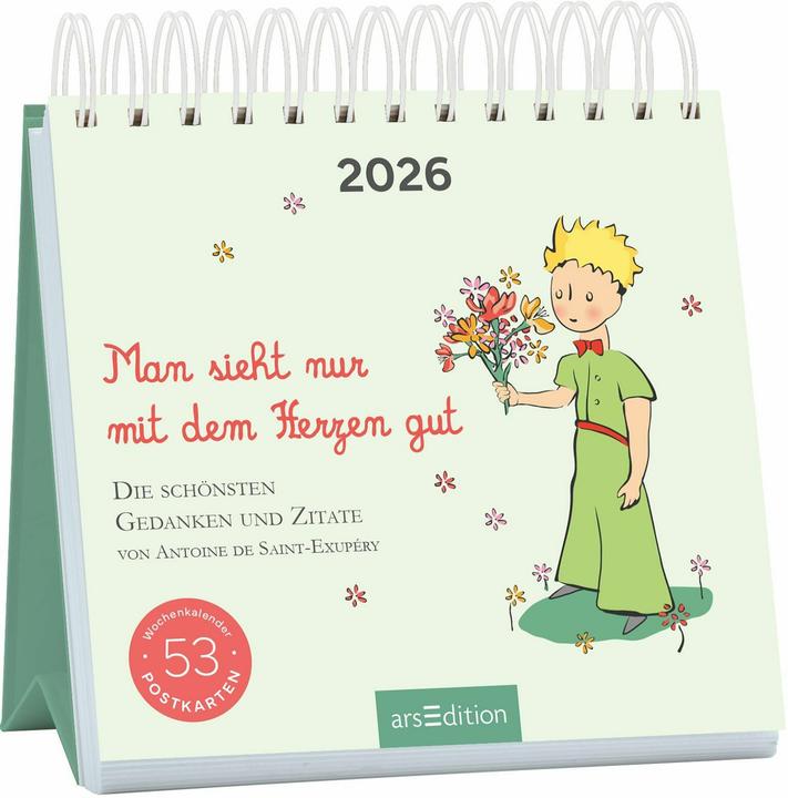 Actual product image Postkartenkalender Man sieht nur mit dem Herzen gut 2026 (17 x 17 cm)