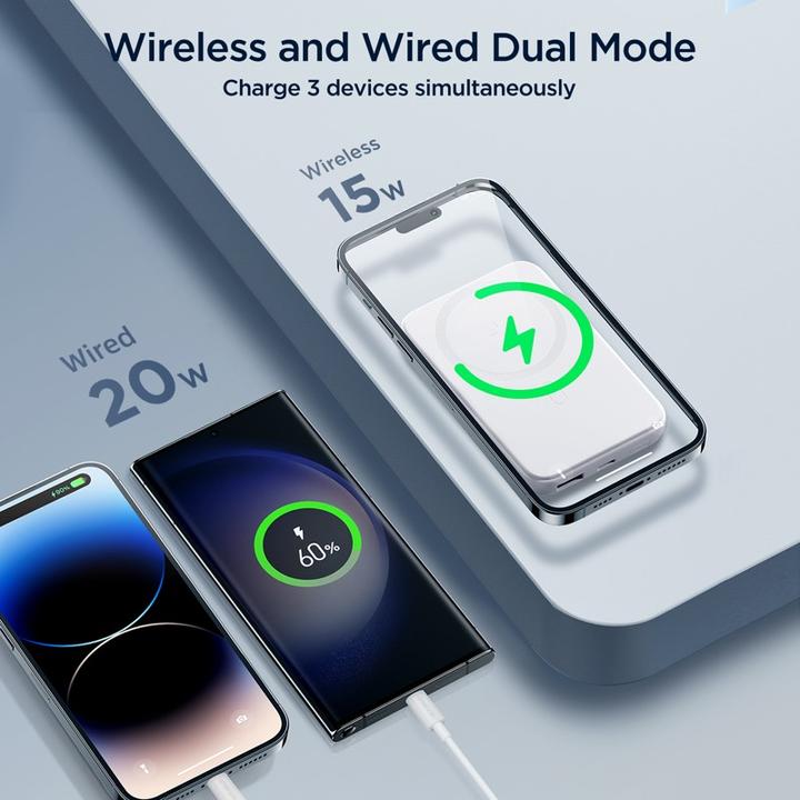 Actual product image Joyroom Mini Magnetic Wireless Powerbank (20W) (10000 mAh, 20 W, 37 Wh)