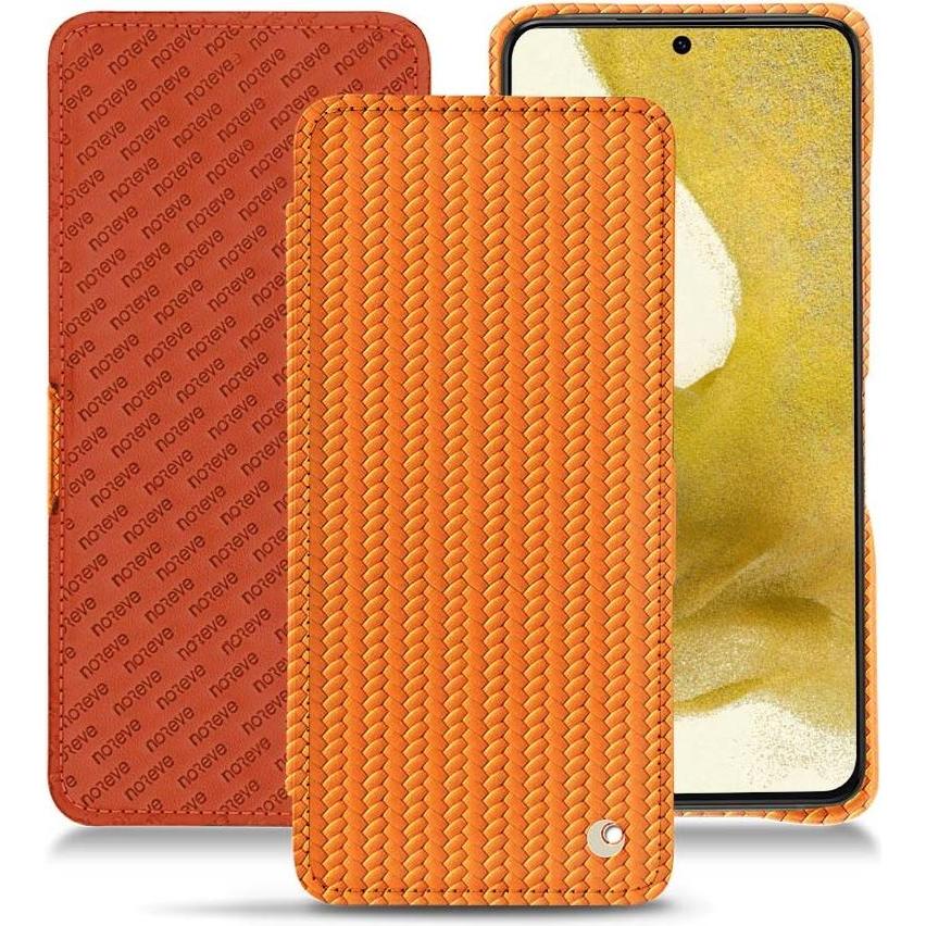Noreve Lederschutzhülle horizontal (Samsung Galaxy S22), Smartphone Hülle, Orange