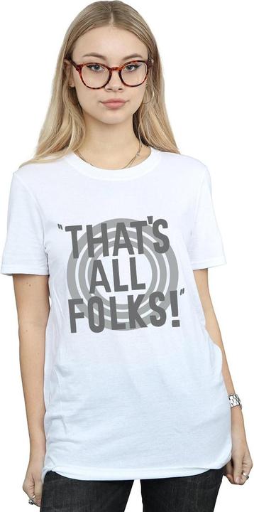 Immagine prodotto Looney Tunes That's All Folks Text Maglietta Ampia Donna (XXL)