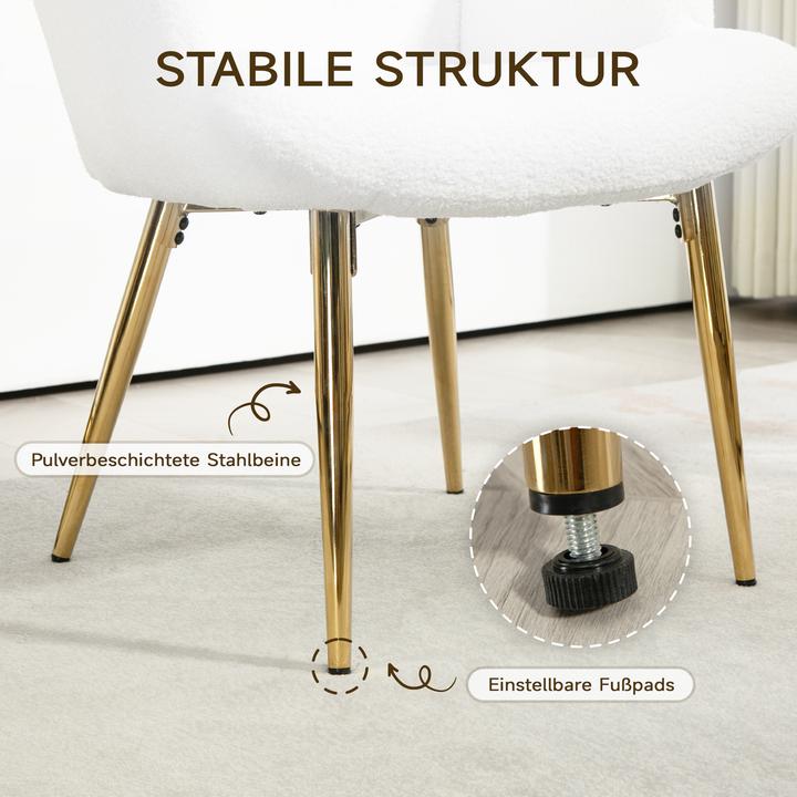 Produktbild Homcom Ohrensessel mit Hocker Polyester, Stahl Weiss