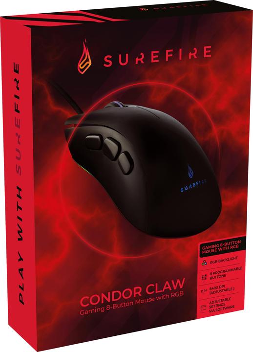 Actual product image SureFire Condor Claw Gaming 8-Button Mouse with RGB (Cable)