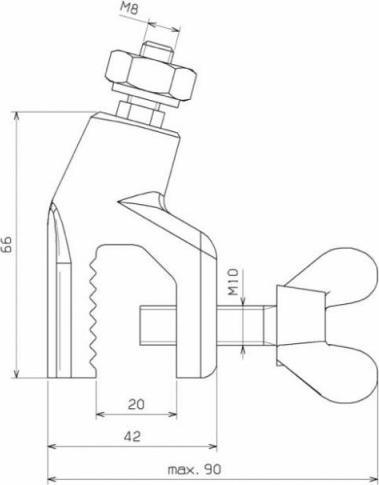 Productafbeelding Dehn EK FL20 FS Aardklem met vleugelschroef