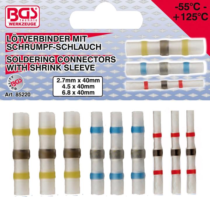 BGS Assortiment de connecteurs à souder (Gaines pour câbles)