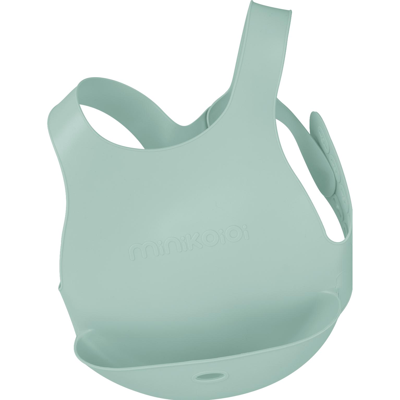 Thumbnail - Minikoioi, Lätzchen, Silicone bib with pocket RIVER Green (6 Monate)