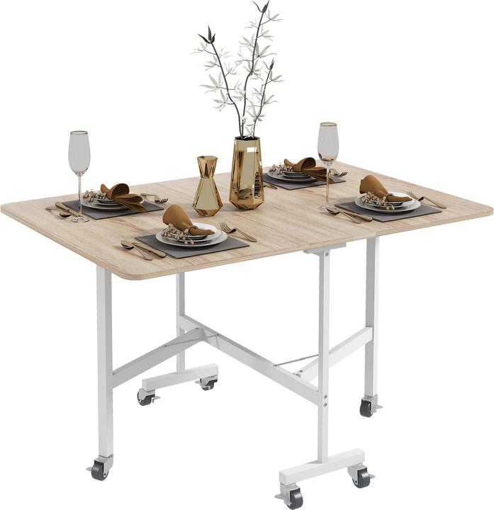 Produktbild Homcom Esstisch mit Rollen (120 x 80 x 73 cm)