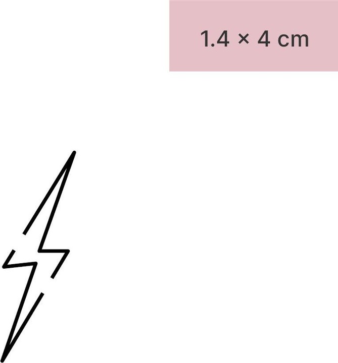 Actual product image minink Temporary tattoo - lightning bolt