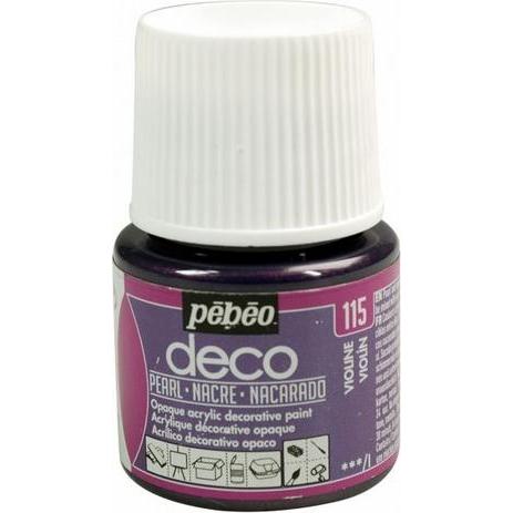 Pebeo, Künstlerfarbe + Bastelfarbe, Deco Perlmutt Acrylfarben (Purpurviolett, 45 ml)
