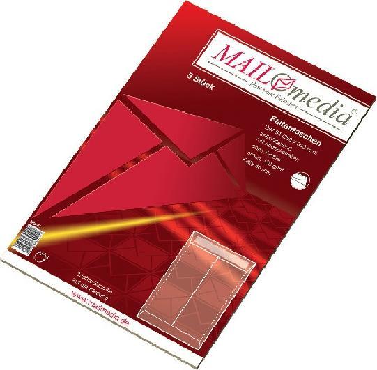 Image du produit Mailmedia Pochettes à soufflet avec bande adhésive, B4 sans fenêtre, marron, 130 g/m2, pli de 40 mm (390... (5 x)