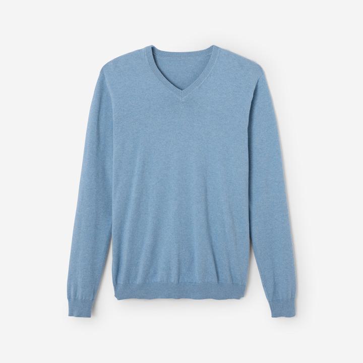 Actual product image Inesis Herren Golfpullover aus Baumwolle mit V-Ausschnitt - CW100 blau (L)