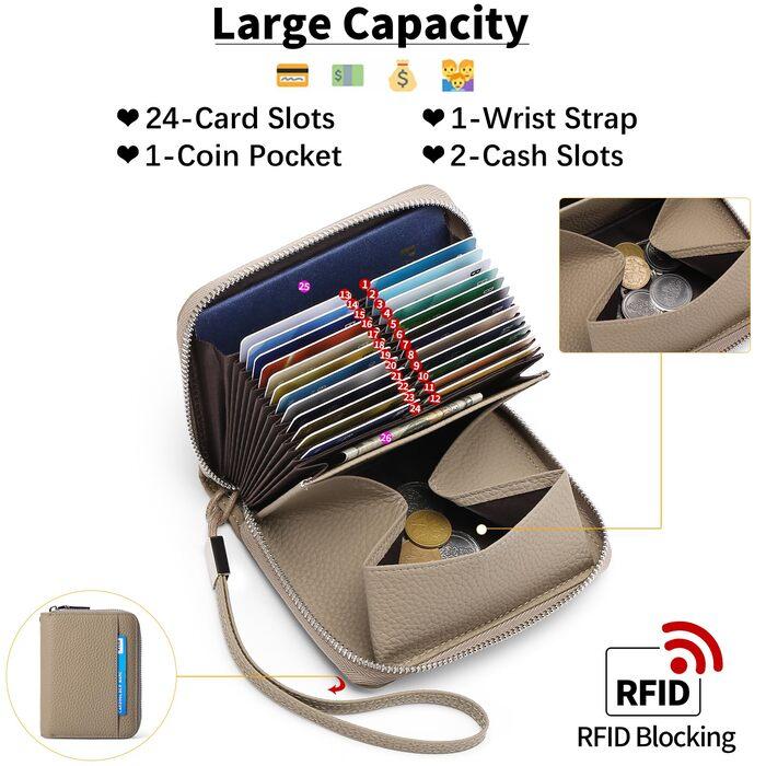 Produktbild Only-Bags.Store Portemonnaie aus Leder mit Kreditkartenschutz, Portemonnaie mit Reissverschluss, Portemonnaie im