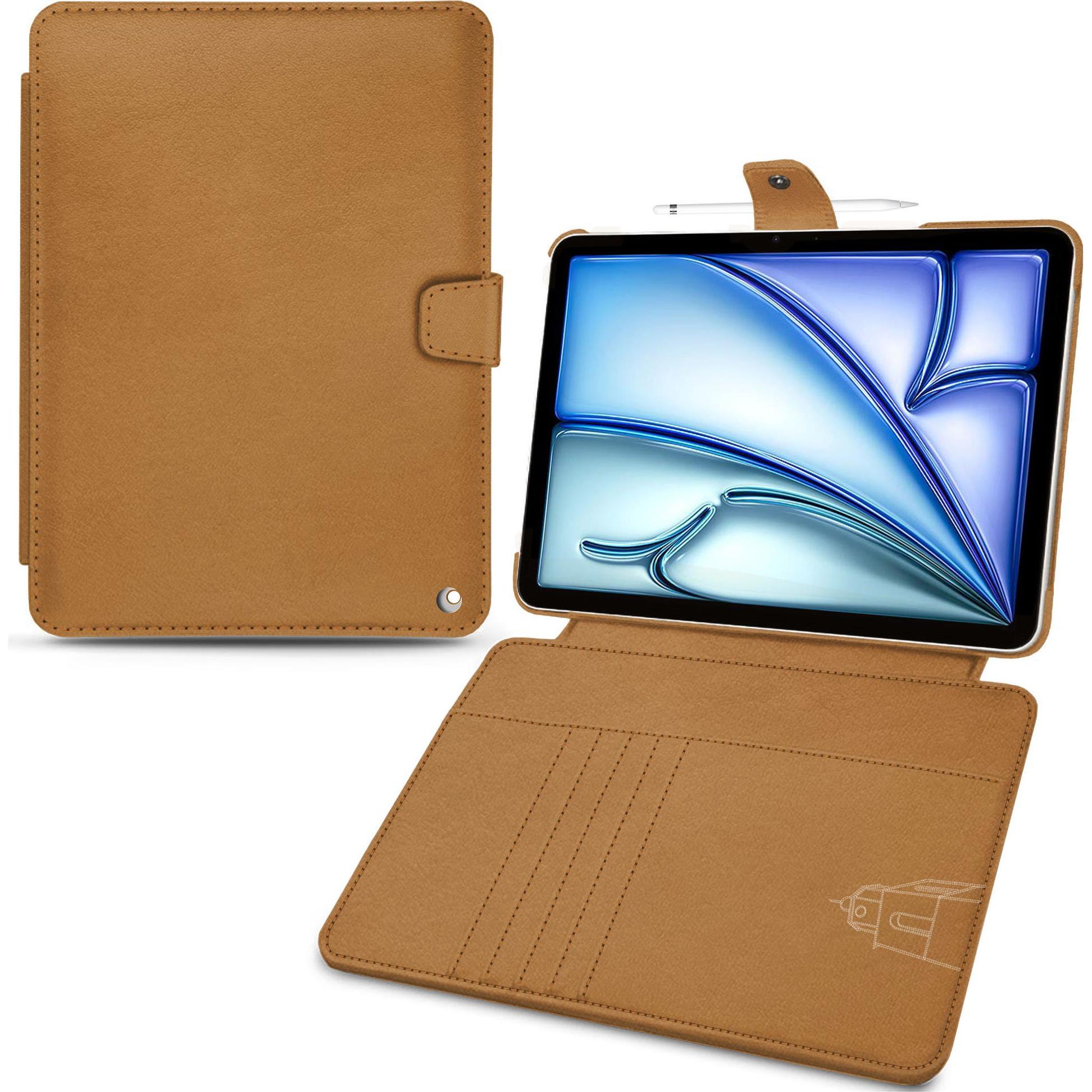 Noreve Lederschutzhülle Wallet (iPad Air 2022 (5. Gen), iPad Air 2020 (4. Gen)), Tablet Hülle, Braun
