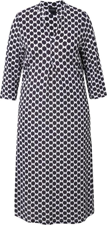 Produktbild Ulla Popken Slinky-Piqué-Midikleid, A-Linie, Stehkragen, 3/4-Arm (50, 52)