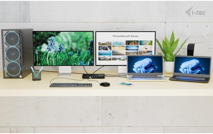 Actual product image i-tec USB-C KVM DS for 3 Hosts, USB-C (USB-C, 10 ports)