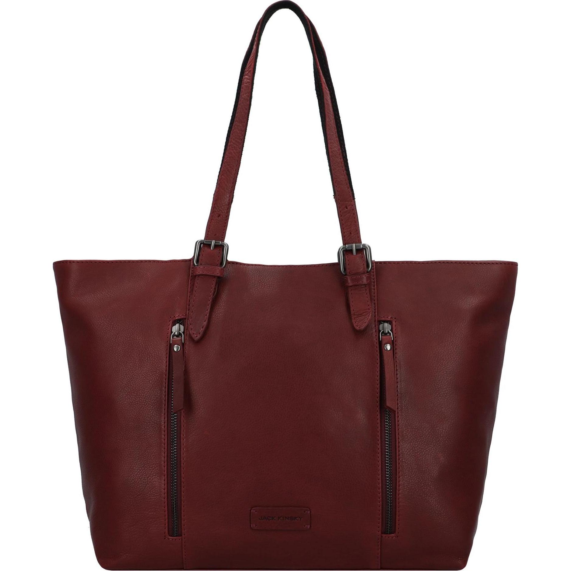 Jack kinsky, Handtasche, Schultertasche Leder 34 cm, Rot