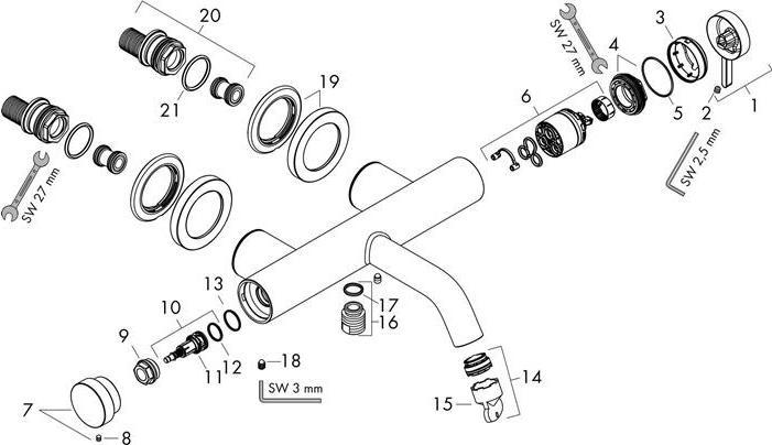 Immagine prodotto hansgrohe Tecturis S miscelatore monocomando per vasca a vista, sporgenza 209 mm, 73422