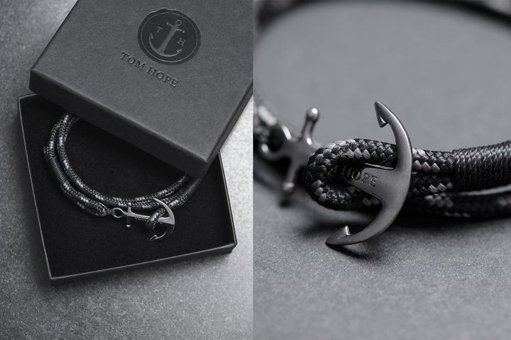 Immagine prodotto Tom Hope Bracciale Tom Triple Black (16.50 cm, Argento, Materiale sintetico)