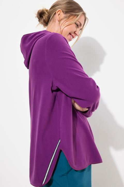 Produktbild Ulla Popken Fleece-Troyer, kurz, Oversized, Kapuze, Langarm, recycelt (42, 44)