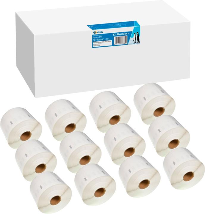 Immagine prodotto 12x 1 Etiketten -VORTEILSPACK- Kompatibel mit Dymo 11354/ s0722540 (5.70 cm)