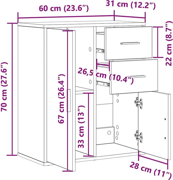 Image du produit vidaXL Haus Aufbewahrung (31 x 31 x 70 cm)
