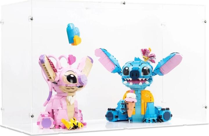 iDisplayit Display in acrilico per LEGO® 43249/43257 - Stitch e Angel insieme (con fondo bianco)