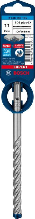 Productafbeelding Bosch Professional Zubehör Expert SDS plus-7X klopboormachine, 11 x 100 x 165 mm (11, 11 millimeter, 11 mm)