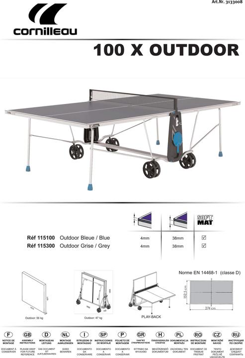 Actual product image Cornilleau Tischtennis-Set 100X Outdoor