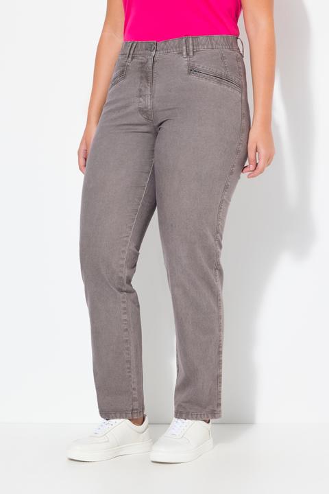 Immagine prodotto Ulla Popken Pantaloni elasticizzati modello Mony con taglio della gamba conico e tasche con zip (44)