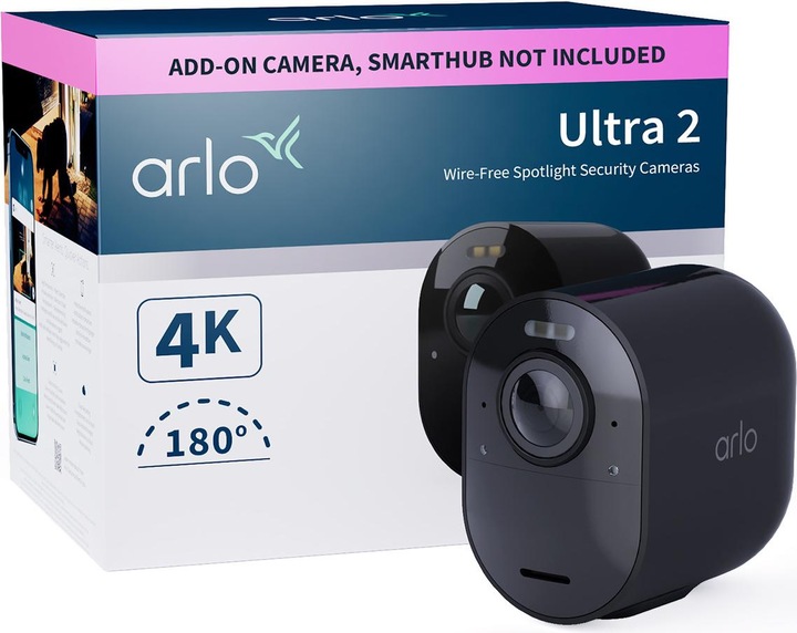 Actual product image Arlo Ultra 2 Spotlight camera, add on camera black (3840 x 2160 pixels)
