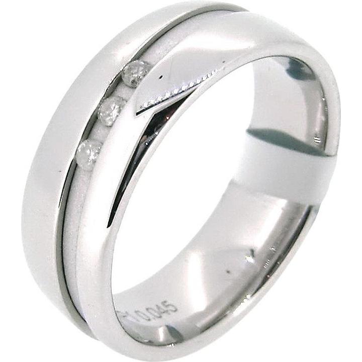 Thumbnail - Gooix, Ring, Bandring mit 3 Brillanten mattiert/poliert, (50, 925 Silber)