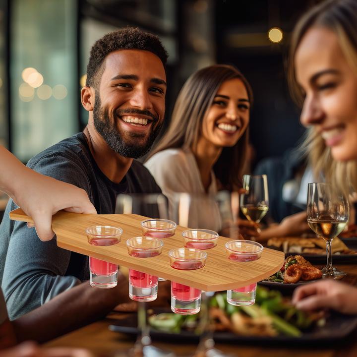 Produktbild Relaxdays Schnapsbrett (0.04 dl, 1 x, Schnapsgläser + Shotgläser)