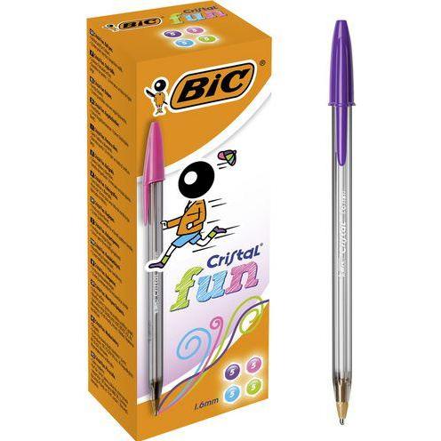 Bic, Schreibstifte, Cristal large Blau, Grün, Rosa, Lila Kugelschreiber 20 Stück (Blau, Grün, Violett, Rosa, 20 x)