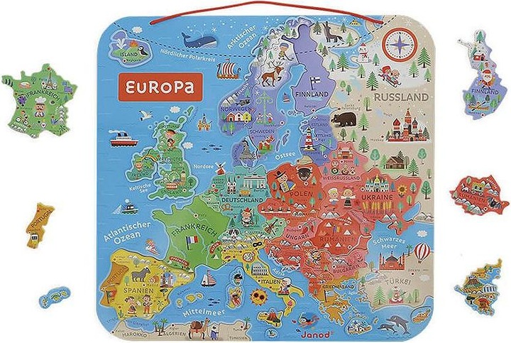 Actual product image Janod Magnetic map Europe (40 pieces)