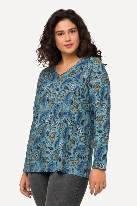 Actual product image Ulla Popken Shade of Blue Paisley Print Tee (42, 44)