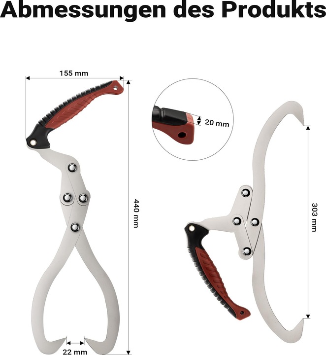 Produktbild Wiltec Handpackzange Ø30cm Holzzange 44cm Packzange Stahl Holzgreifer Forstzange (440 mm)